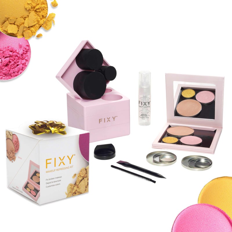 FIXY Makeup Repair Kit - Repressing tool for Eyeshadows, Blush & Highlighter or Depot | Organize Makeup Round Pans in Makeup Palette with Mirror | Makeup Artist Must Haves - Image 1